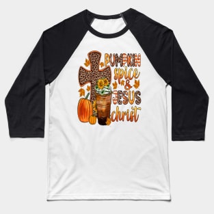 Pumpkin Spice Jesus Christ Baseball T-Shirt